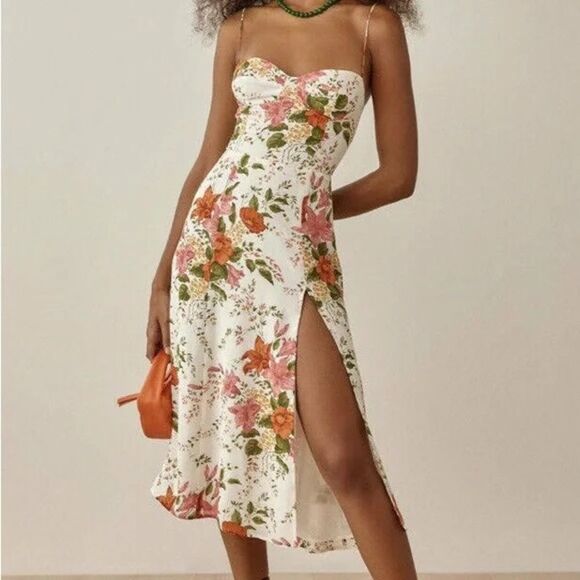 Juliette Tropique Floral Maxi Dress with Spaghetti Straps Size 12 - Picture 1 of 9
